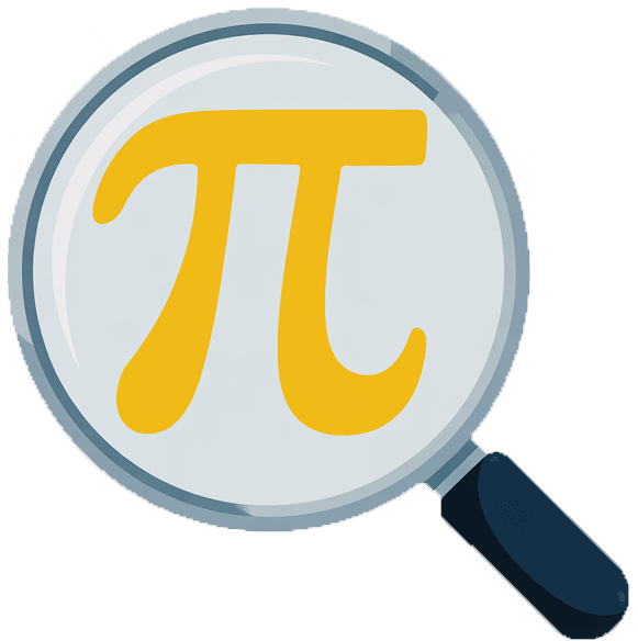 Magnifying glass with Pi symbol
